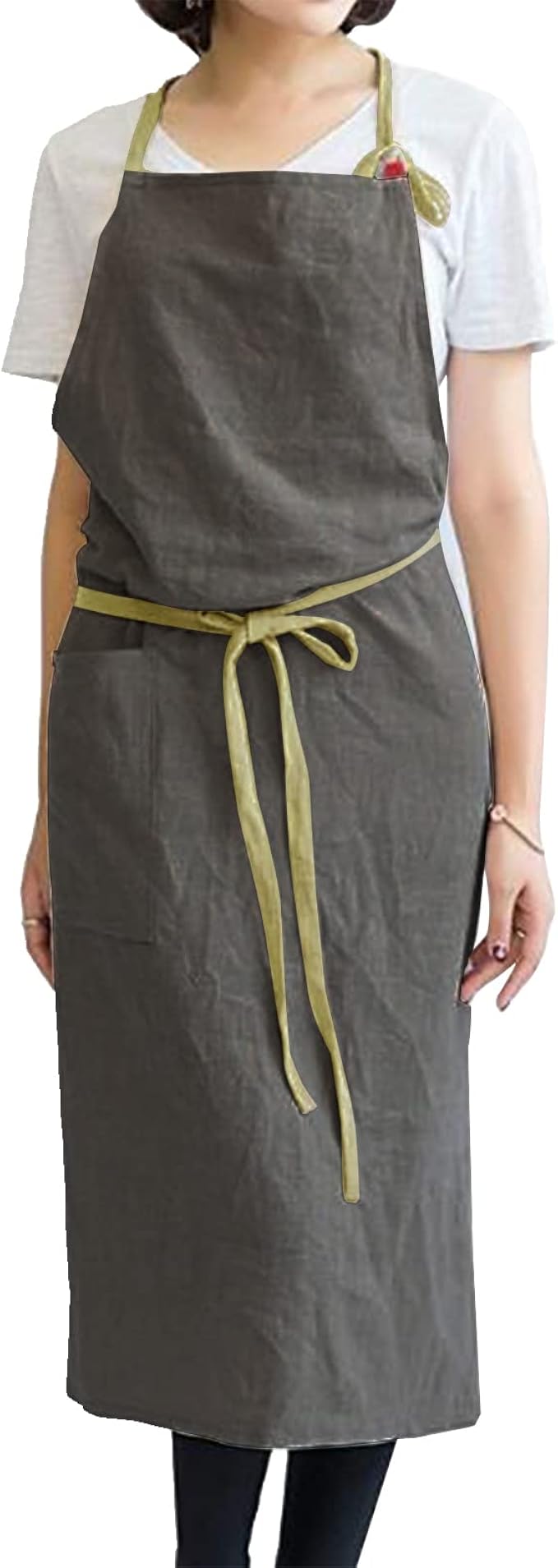 webeedy 3 色亚麻围裙可调节厨房围嘴